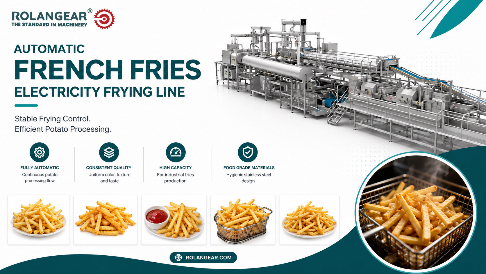 Automatic French Fries Electricity Frying Line