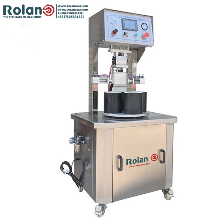 Semi-automatic 4 Heads Glass Plastic Metal Jar Bottle Cans Vacuum Capping Sealing Machine Rolan ⚙