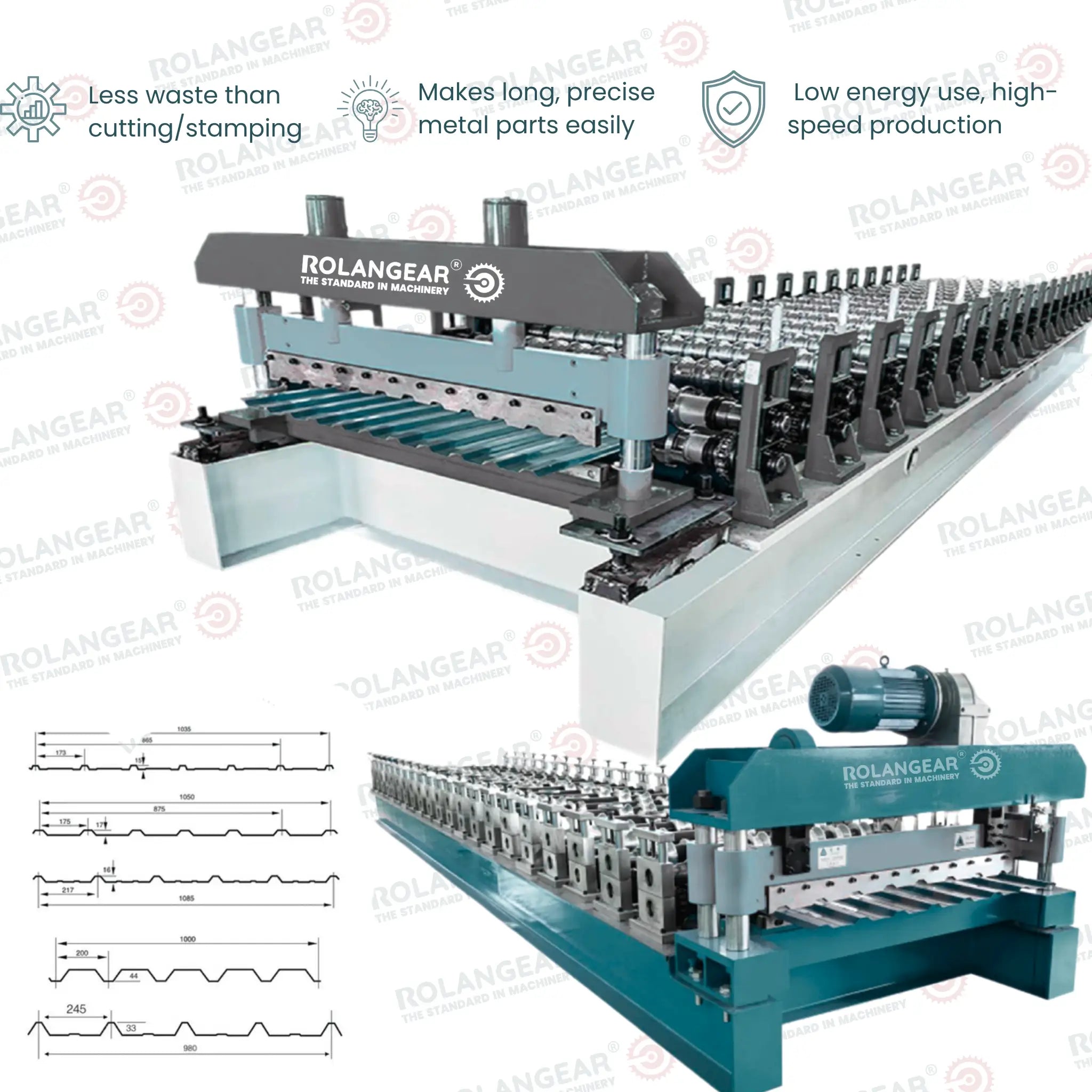 RGT-525F 1000/750 Steel Roof / Wall Panel Production Line