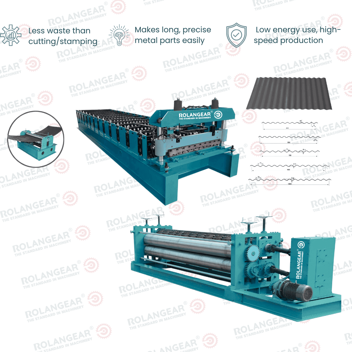 RGT-527F corrugated acero panel rollo formado línea
