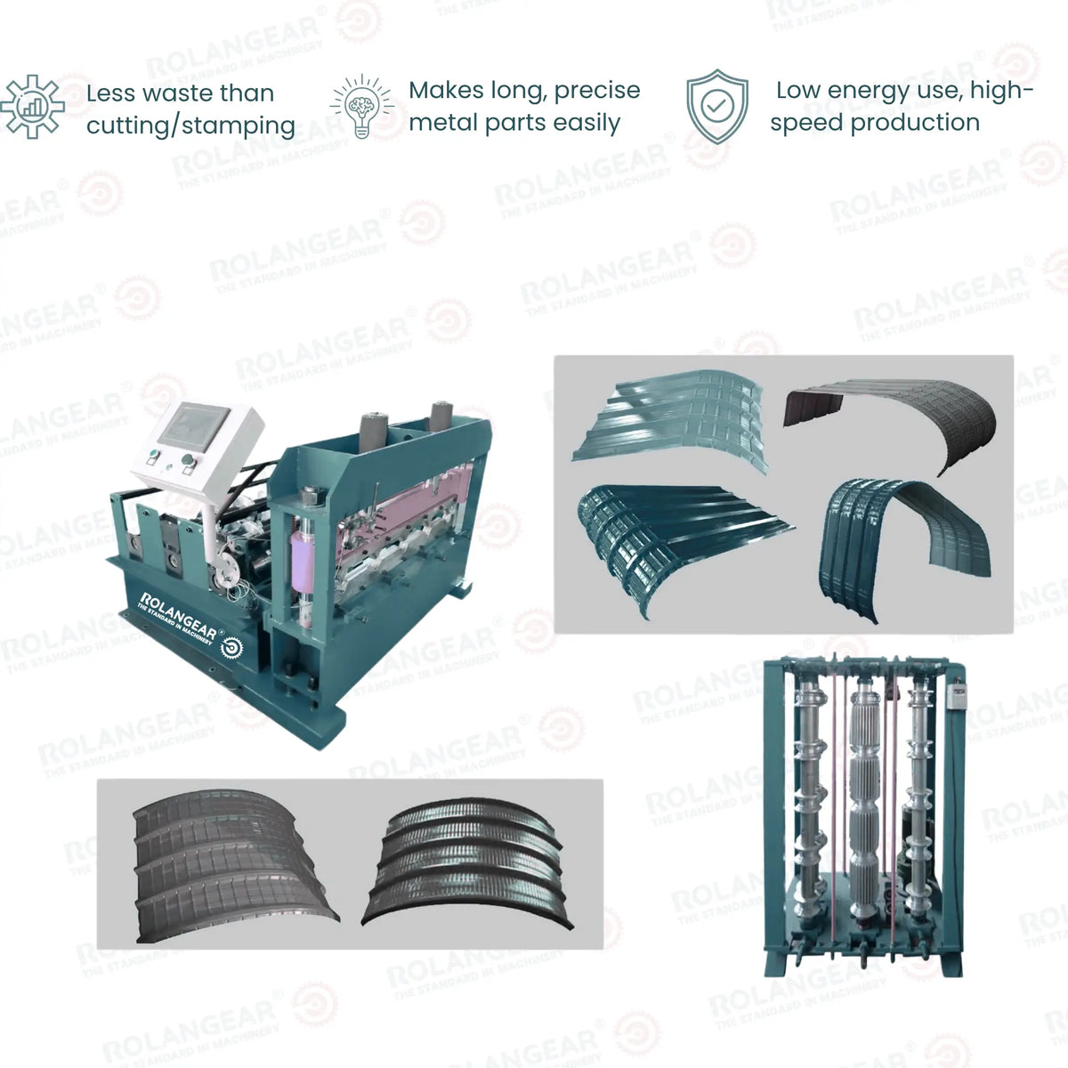 RGT-557F horizontal hidráulica curved rollo formado máquina con eléctrica bending sistema