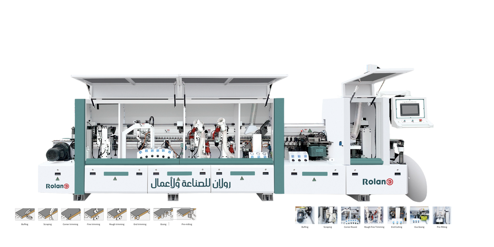 Automatic edge banding machine (Pre-Milling+corner rounding)